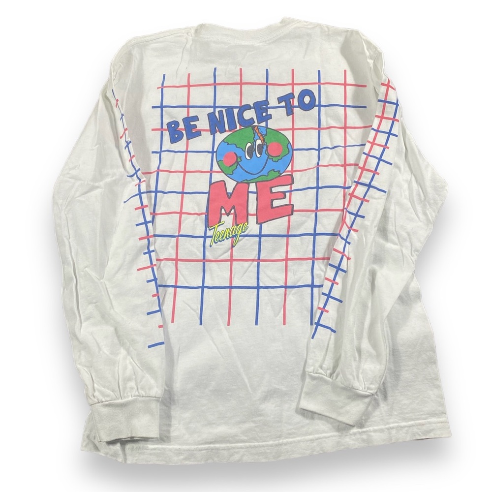 Vintage Teenage Be Nice To Me Long Sleeve T-Shirt Medium Y2K